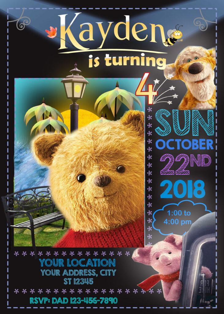 Christopher Robin Birthday Invitation 1 CHRISTOPHER ROBIN 2 1