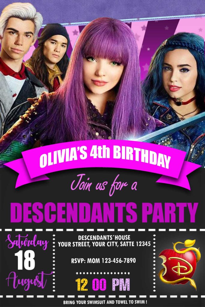 Descendants Birthday Invitation