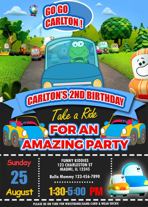 GO GO CORY CARSON BIRTHDAY INVITATION