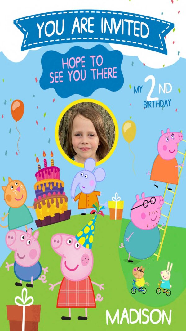 Peppa Pig Animated Video Birthday Invitation