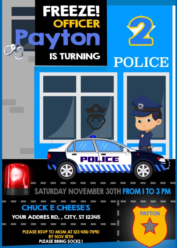 Policeman Party Birthday Invitation