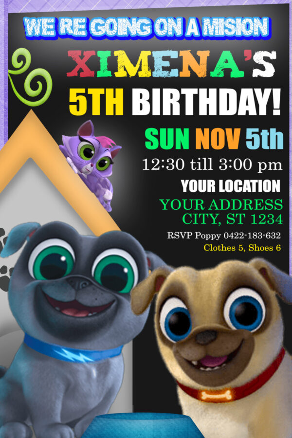 Awesome Puppy Dog Pals Birthday Invitation