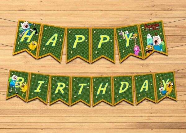 Free Adventure Time Printable Pendant Birthday Banner