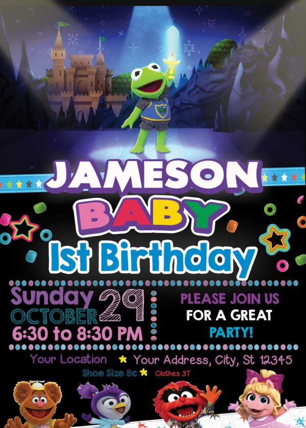 Incredible kermit Muppet Babies Birthday Invitation