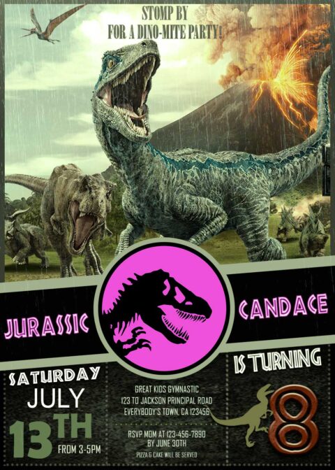 Jurassic World Birthday Invitation 2