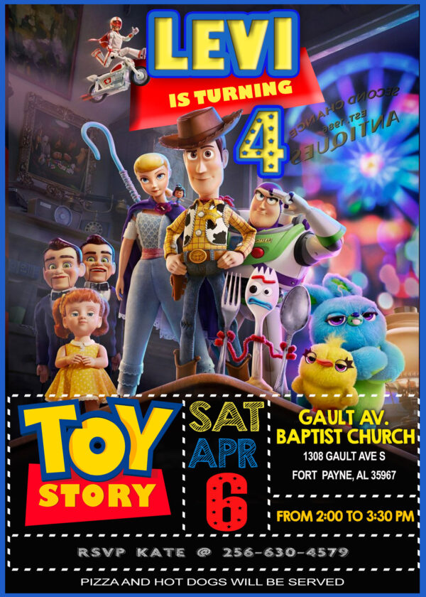 AMAZING TOY STORY INVITATION, FORKY AND FRIENDS 2020
