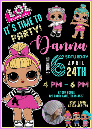 Lol Party Time Birthday Invitation