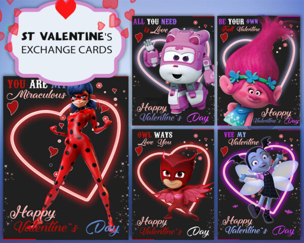 Girl St Valentines Exchange Cards