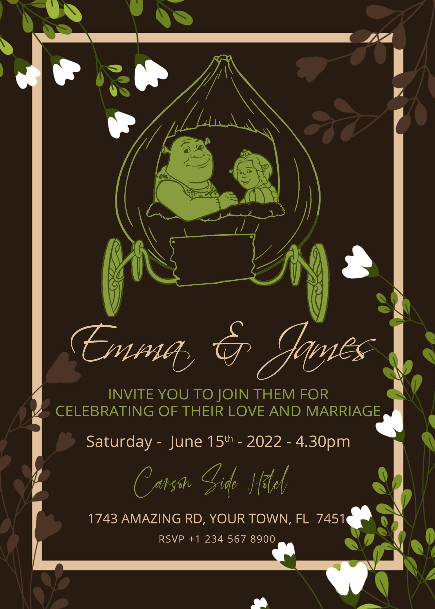 Shrek & Fiona Wedding Invitation