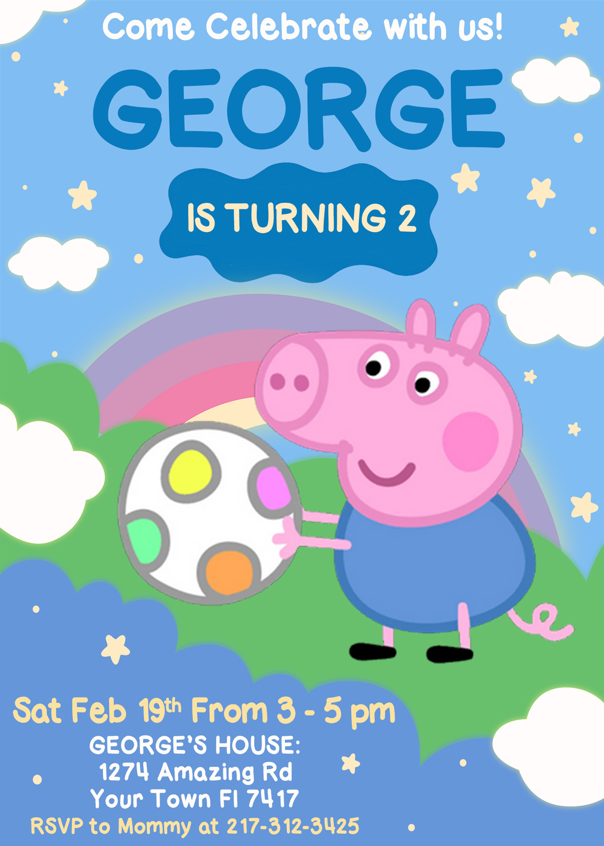 george pig birthday invitation