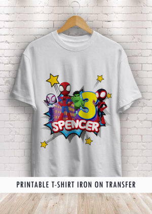 Spidey and His Amazing Friends Birthday Shirt Printable Transfer