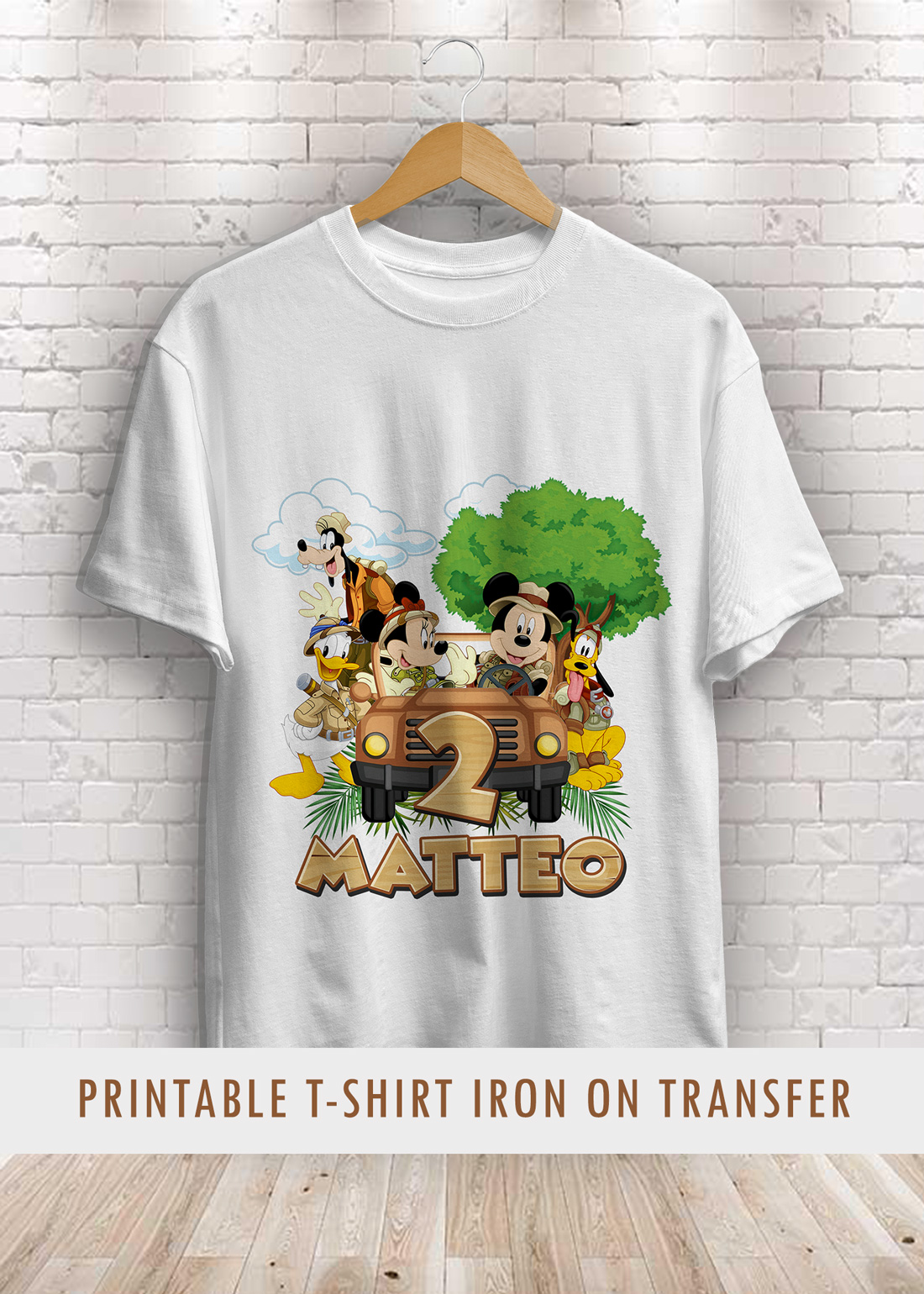 Mickey Mouse Safari Birthday Shirt transfer