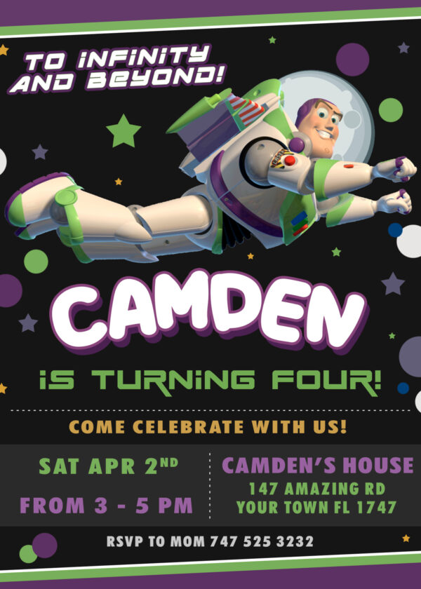 Buzz Lightyear Birthday Invitation