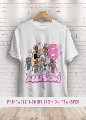 Roblox Girl Birthday Shirt Printable Transfer