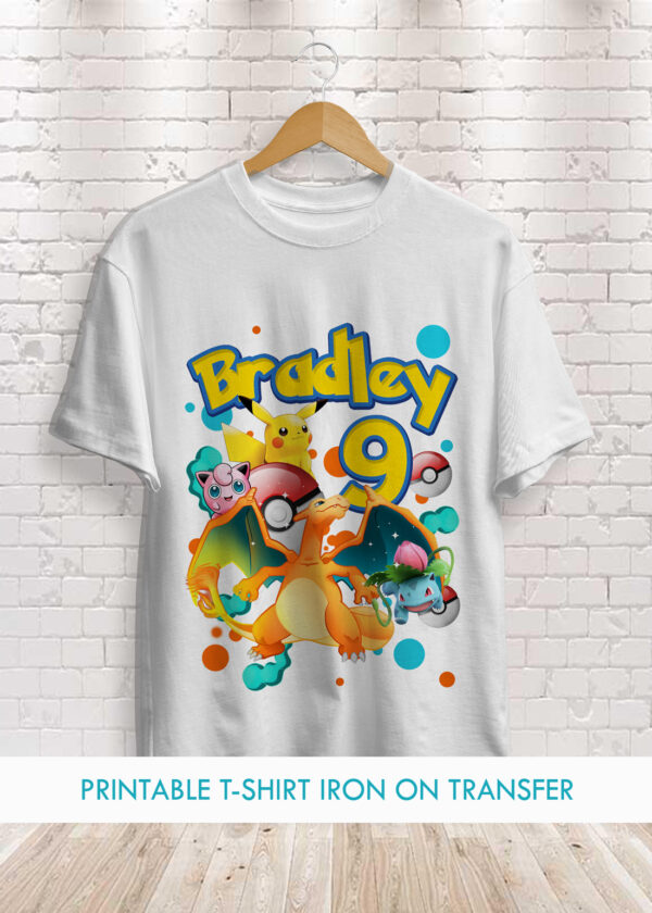 Charizard Pokémon Birthday Shirt Transfer design