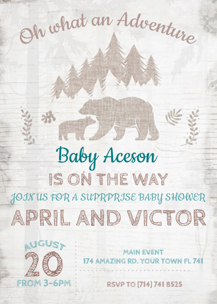 Bear Baby Shower Invitation