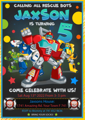 Rescue Bots Birthday Invitation