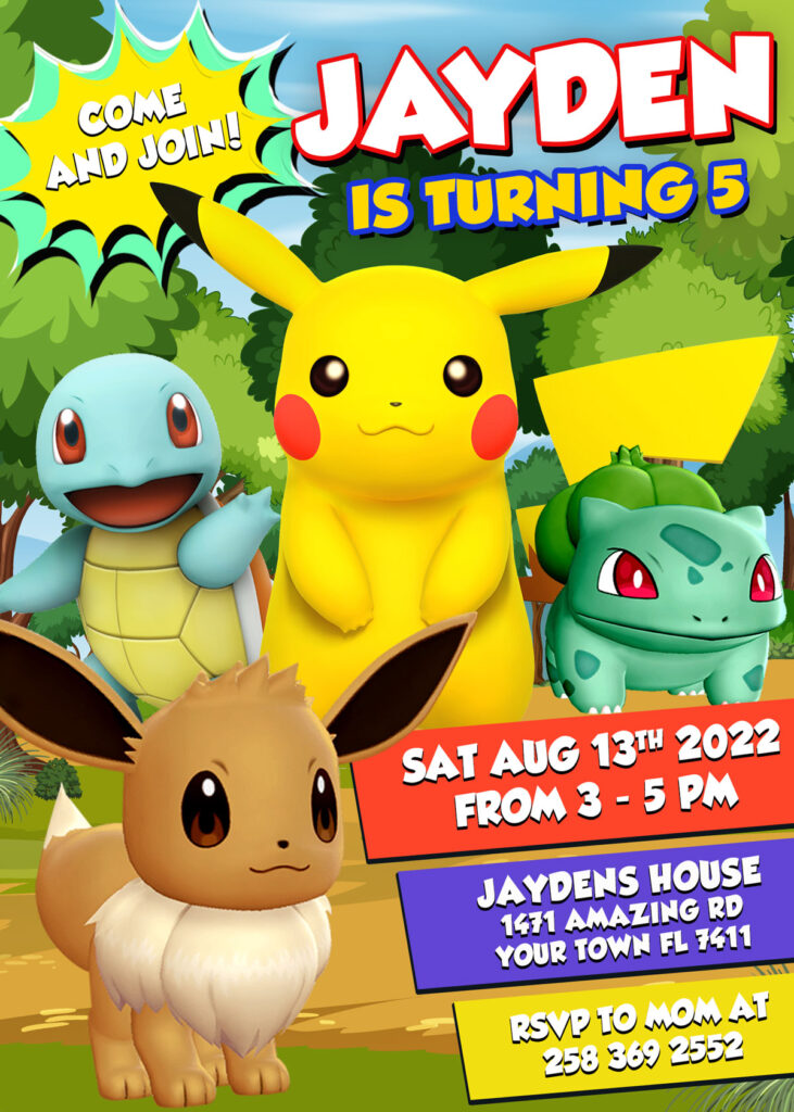 Pokémon GO Birthday Invitation