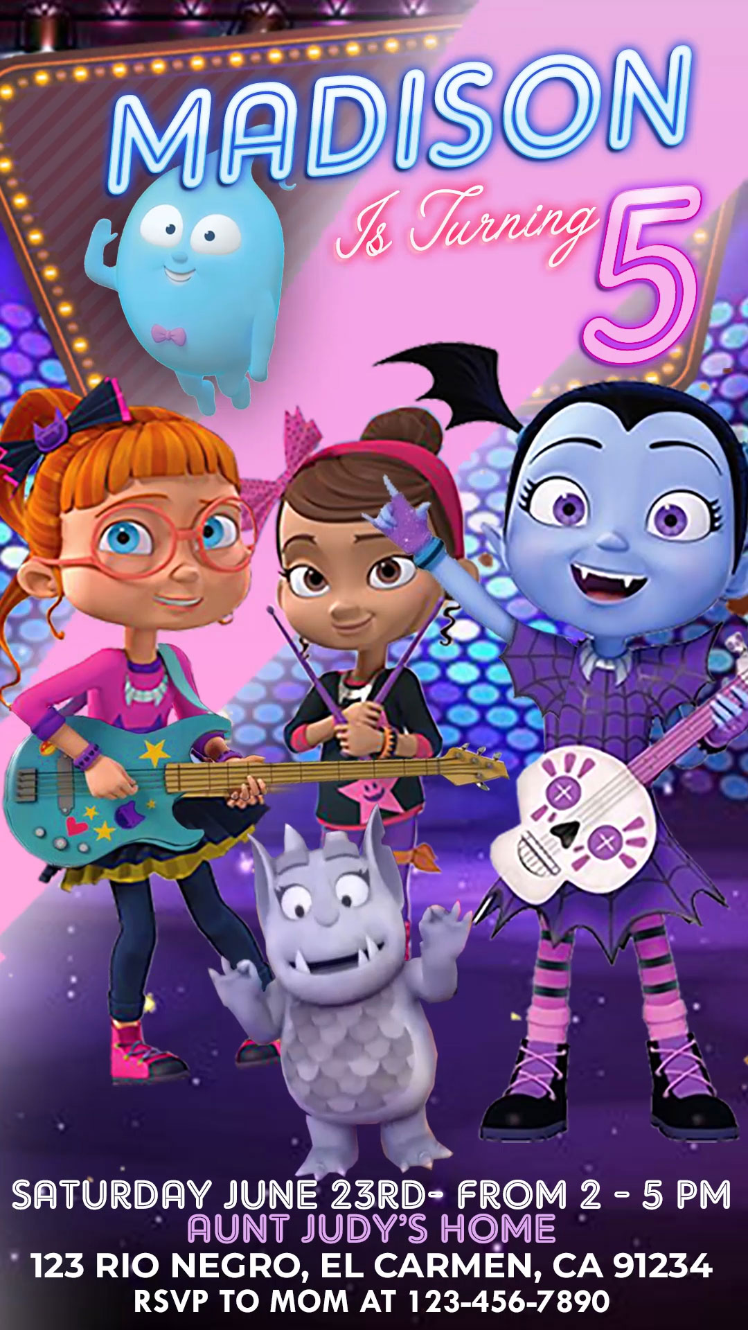 Vampirina Birthday invitation Amazing Price 9.99$