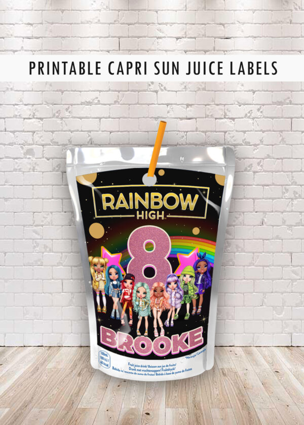 Rainbow High Capri Sun Juice Labels