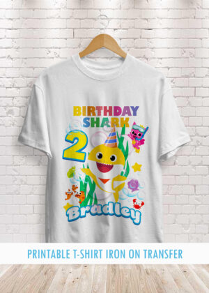Baby Shark Birthday Shirt Transfer Design