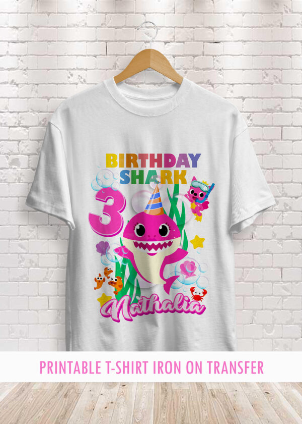 Baby Shark Girl Birthday Shirt Transfer design