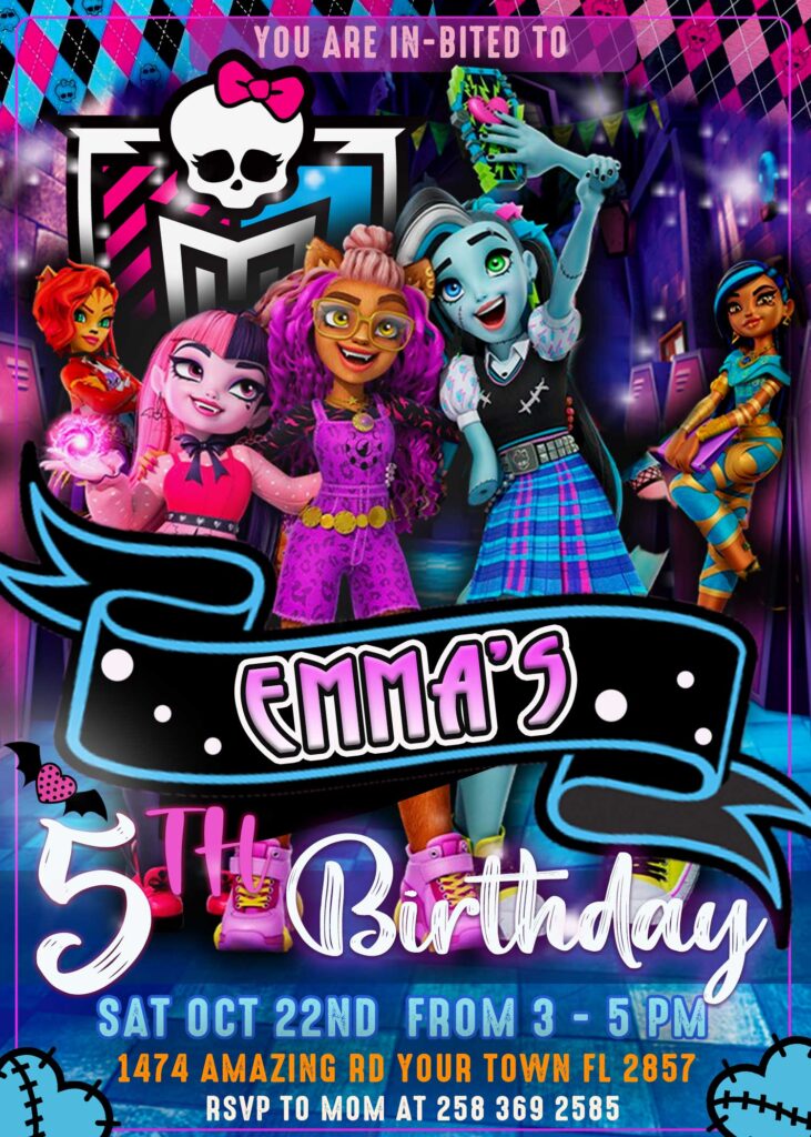 Monster High Birthday Invitation
