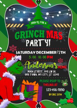 The Grinch Grinchmas Party invitation