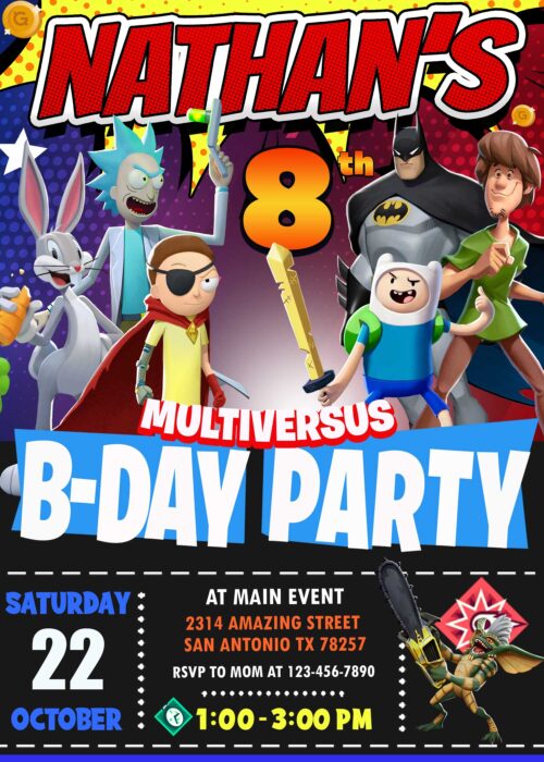 Multiversus birthday invitation