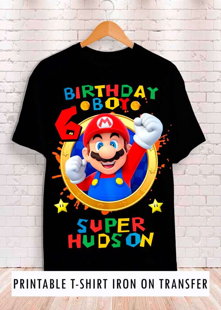 Mario Bros Printable Party Birthday Baby Shower Gender Reveal