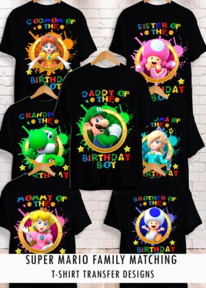 Super Mario Birthday Shirt Transfers