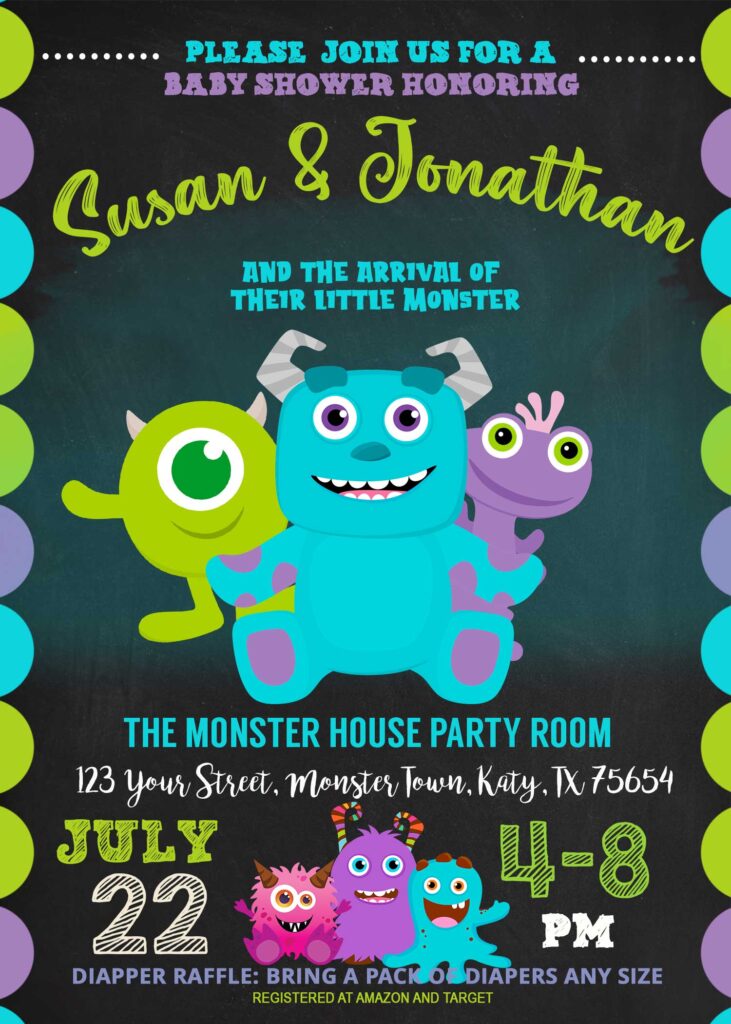 Monsters Inc Baby Shower Invitation