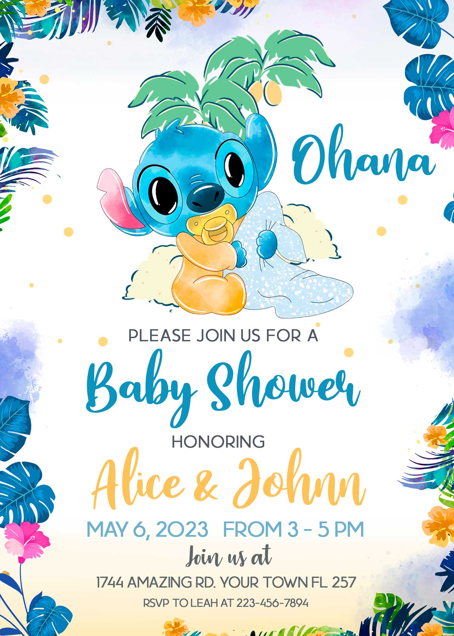Stitch Baby Shower Invitation - oscarsitosroom, great price 6.00$