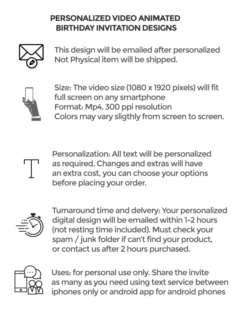 Video Invitations Product Details