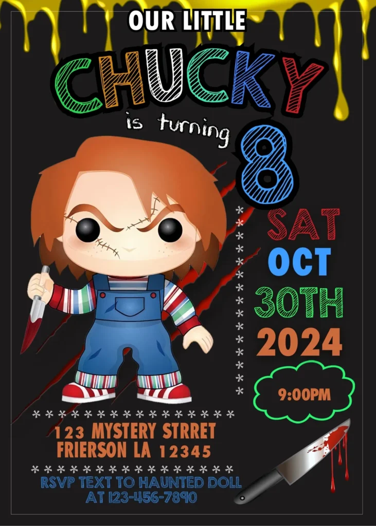 Chucky Birthday Invitaton template