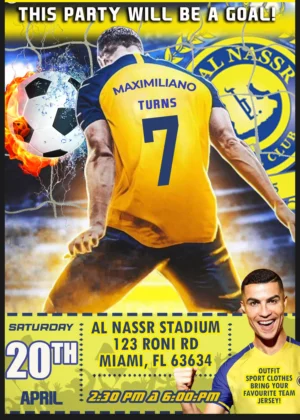 Cristiano Ronaldo Al Nassr Birthday Invitation