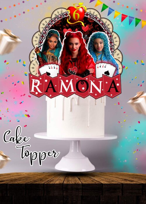 descendants 4 the rise of red printable cake topper