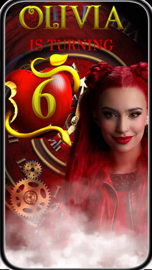 Descendants 4 The Rise of red birthday video invitation