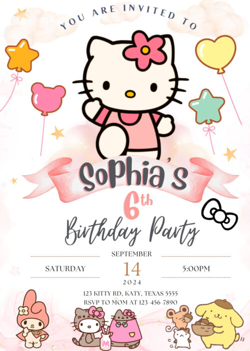 Hello Kitty Birthday Invitation