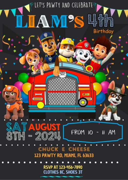 Amazing Paw Patrol Birthday Invitation Template