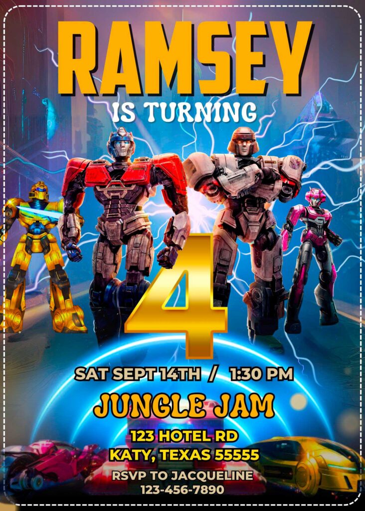 Transformers One Birthday Invitation