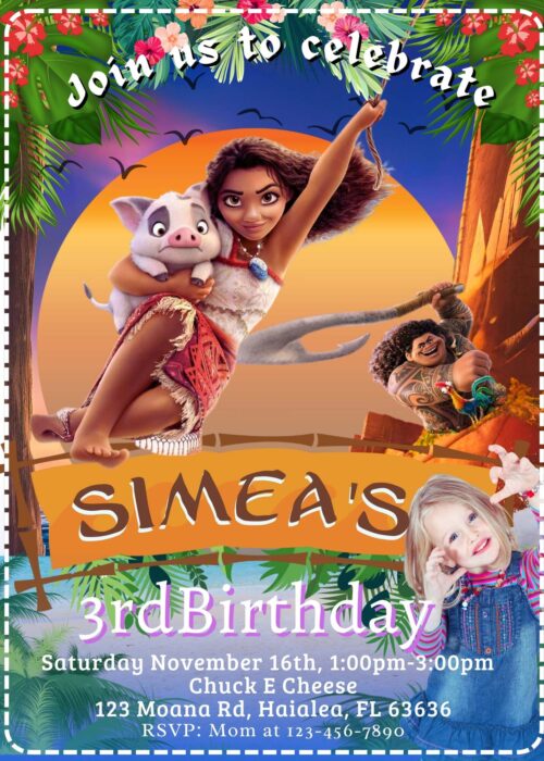 Moana 2 Birthday invite