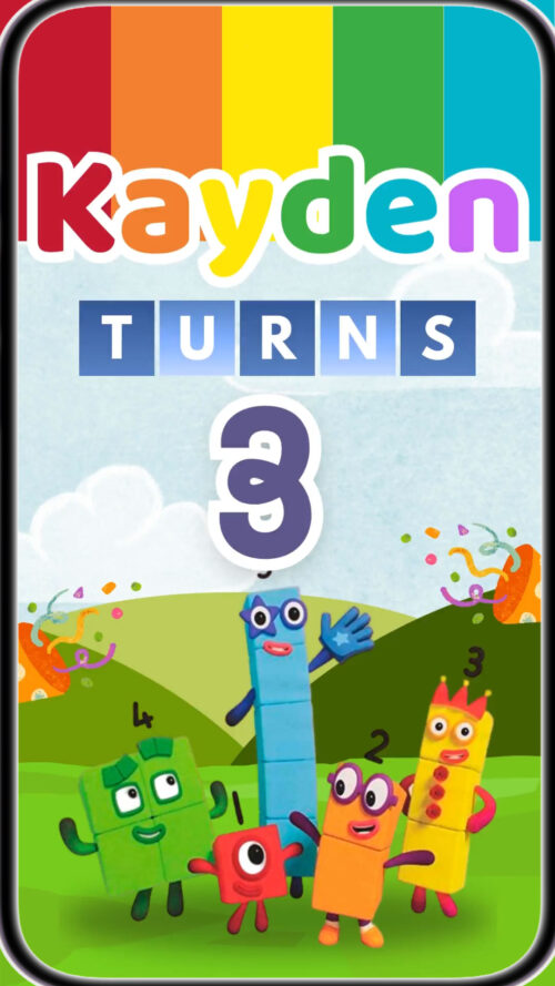 Numberblocks birthday video invitation