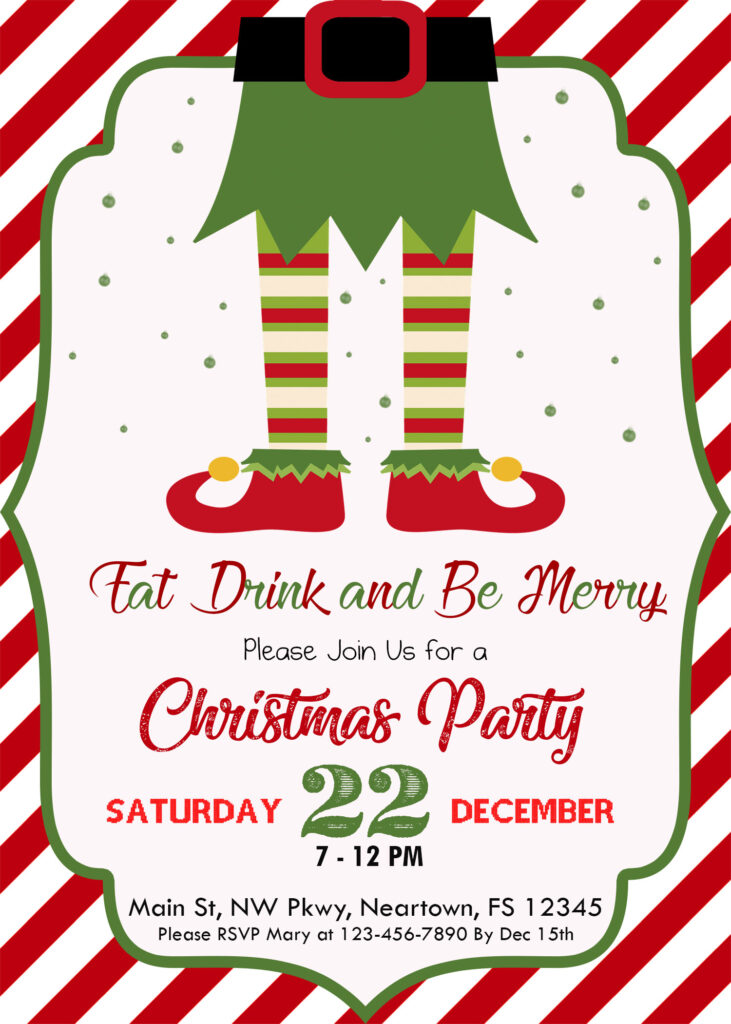 Elf Christmas party invitation