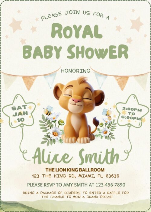 Lion King Baby shower invitation