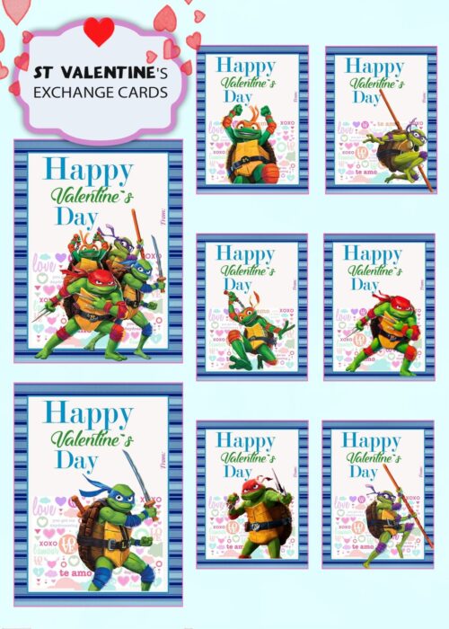 Ninja Turtles Valentines Day Cards