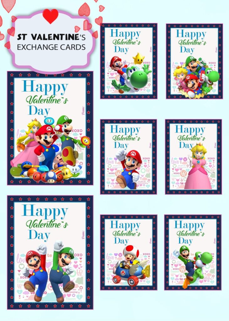 Super Mario Valentines Day Cards