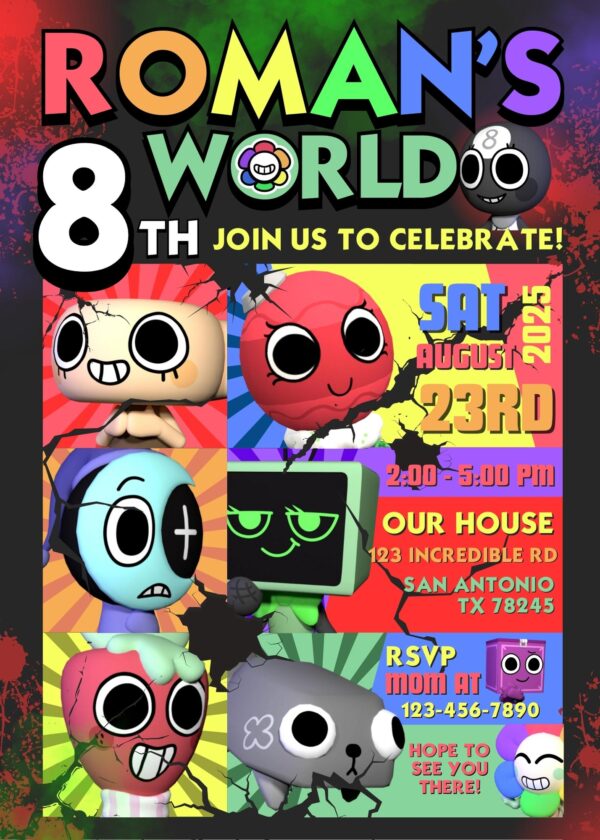 Roblox Dandy's World Birthday Invitation