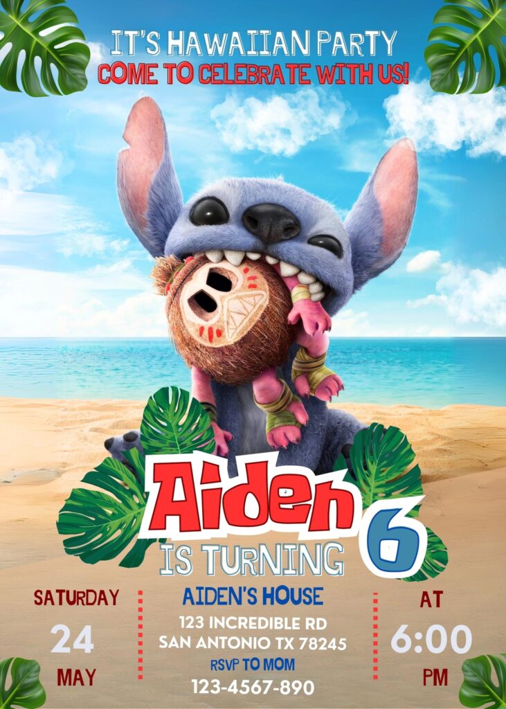 Lilo & Stitch 2025 Birthday Invitation