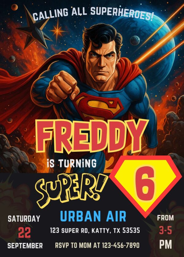 Superman Birthday Invitation